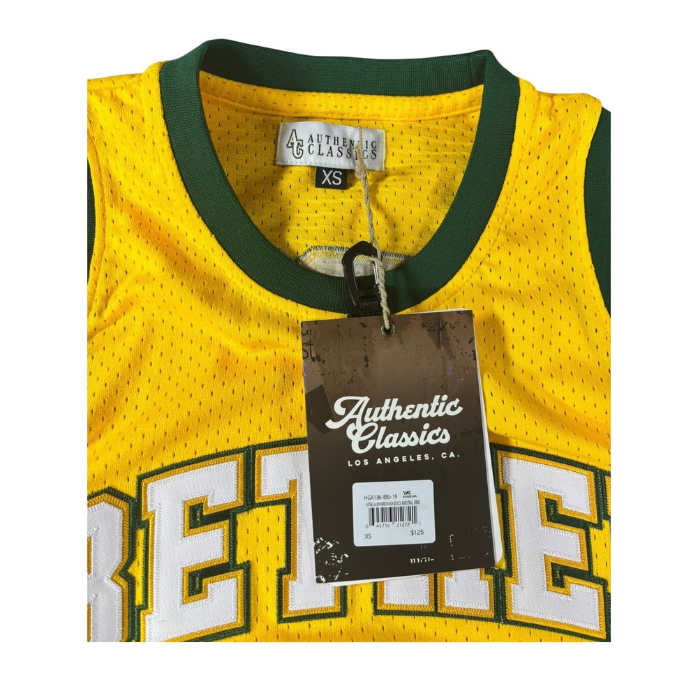 Authentic Classics Allen Iverson Bethel High School Jersey Yellow Green XS New - Picture 4 of 4